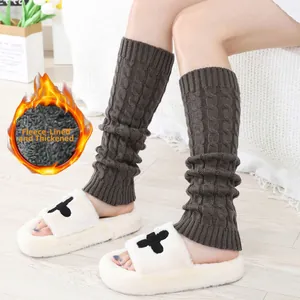 Πλεκτές γκέτες με επένδυση fleece για γυναικείες χειμερινές μπότες