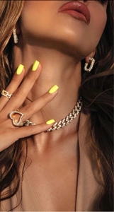 Luxuriöses 18K vergoldetes Zirkon-Schmuckset mit Kubanischer Kette, Ringen und Ohrringen