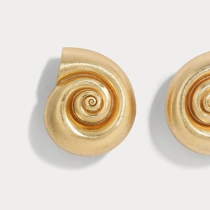 Orecchini a spirale in acciaio al titanio placcato oro 18K con finitura spazzolata