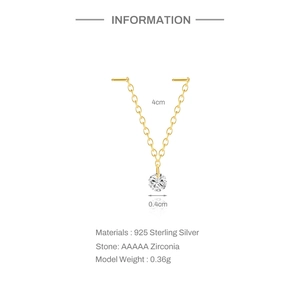 Detail van 925 sterling zilveren gouden oorbellen met AAAAA zirconia en afmetingen