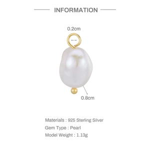 Makro-Detail des barocken Perlenanhängers aus vergoldetem 925er Silber mit Maßangaben