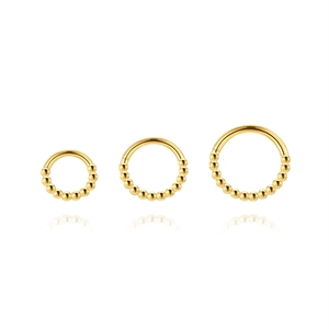 Klassische goldene S925 Sterling Silber Perlen-Ohrringe im Set in drei Größen