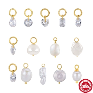 S925 Sterlingsilber Zirkonia Perlenanhänger Für Damen Schmuckherstellung Minimalistische Herz Wassertropfen Barockperlen Charms Zubehör