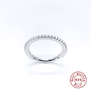 Fonkelende S925 sterling zilveren eternity ring met zirkonia inleg voor damesstijl