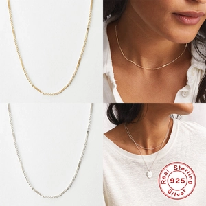 Minimalistische Halskette aus S925 Sterlingsilber in Gold und Silber für Damen