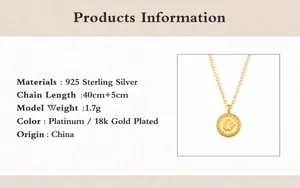 Vue détaillée du pendentif pièce étoile et lune en argent S925 avec chaîne 40cm
