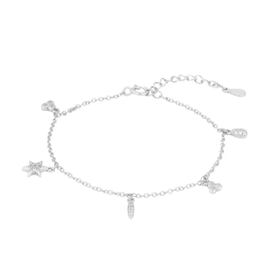 Detail von S925 Silber Stern Armband mit Zirkonia Einlagen und Karabinerverschluss