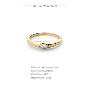 Detailspezifikationen des S925-Silberrings mit AAAAA-Zirkonia im Marquise-Schliff