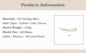Detailweergave van de 925 sterling zilveren ear crawler met zeven fonkelende zirkonia's