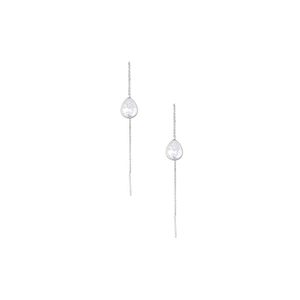 Orecchini a catena in argento S925 con zirconi a goccia per uno stile elegante e raffinato