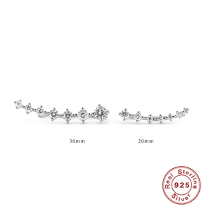 S925 sterling zilveren klimoorbellen met zirkonia steentjes in twee verschillende maten
