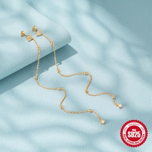 Boucles d'oreilles pendantes en argent S925 doré avec pampilles et pierres opale
