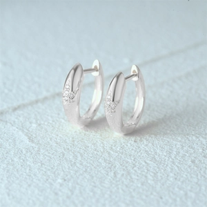 Detailed macro view of S925 sterling silver leaf earrings with sparkling micro-inlaid zircons