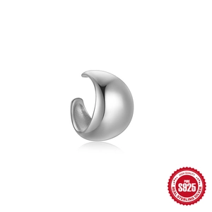 Polsino auricolare classico in argento sterling S925 con finitura lucida a specchio chic