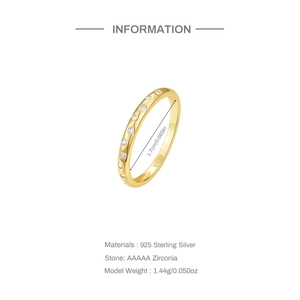 Detailed view of S925 sterling silver ring with AAAAA zirconia and size specifications