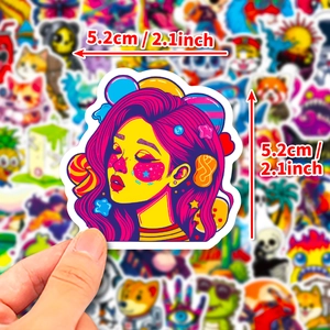 Waterproof street style graffiti sticker for laptops featuring a stylish pop art girl character