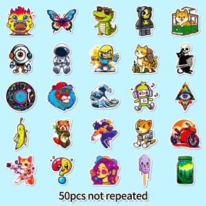 50pcs waterproof graffiti stickers for luggage and laptops with vibrant street art designs