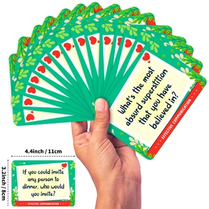 Detailed dimensions of effective communication cards for family bonding and board games