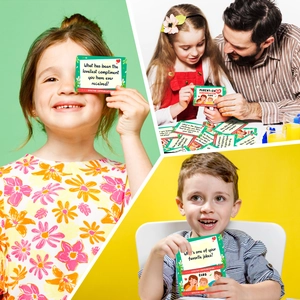 Detail of English conversation cards for parent-child interaction and family bonding