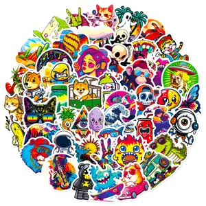 Set of 50 waterproof street style graffiti stickers for luggage, laptop and skateboard