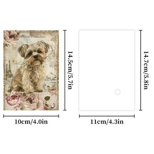 12-pack of vintage aesthetic scrapbooking paper with retro dogs and floral patterns