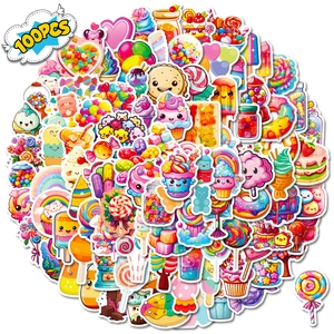Kleurrijke Snoep Cartoon Graffiti Stickers Schattig Dessert Lolly Ijs DIY Decoratieve Stickers Voor Scrapbook Laptop Journal