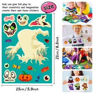 Set di adesivi Halloween fai da te con zucche e fantasmi per il gioco dei bambini
