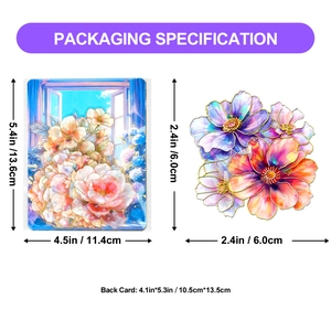 Floral PET laser stickers with gold foil, 30pcs set for DIY scrapbooking and crafts