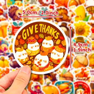 Adesivi per il Ringraziamento GIVE THANKS 5cm decorativi e impermeabili