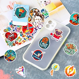 Waterproof PVC sports stickers featuring Paris landmarks and athletic cartoon icons