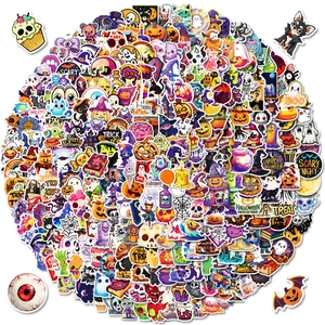 300PCS Halloween stickers featuring pumpkin, ghost, and skull patterns for festive decoration