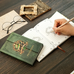European vintage snakeskin totem hardcover notebook with gold foil mystic academy design
