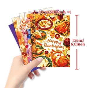 50-piece Thanksgiving turkey harvest wall cards, 4x6 inch festive greeting postcards
