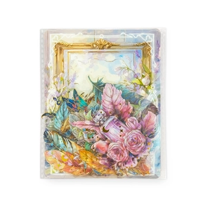 Pegatinas PET doradas con flores retro y lámina de oro para decorar scrapbooking