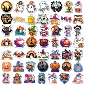 Collection of 300 Halloween graffiti stickers featuring pumpkins, ghosts, and bats