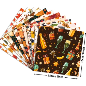6x6 inch Thanksgiving scrapbooking paper pack with pumpkin and autumn leaf patterns