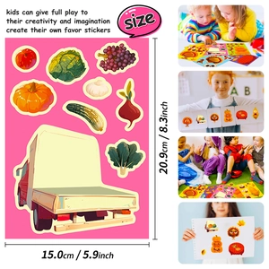 Thanksgiving harvest DIY sticker set with pumpkin and turkey patterns for creative kids
