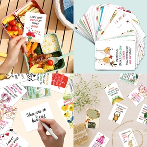 Detailed views of positive affirmation cards with colorful illustrations and motivational quotes