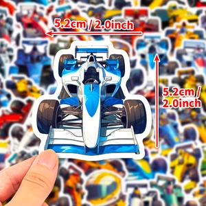 Set adesivi auto da corsa con formula blu su PVC impermeabile dimensione di 5,2cm