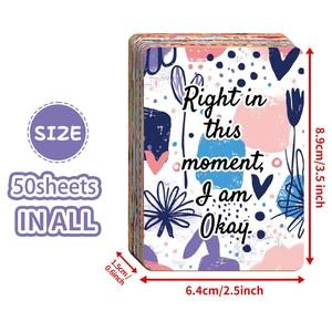 Detailansicht von 50 Inspirationskarten mit Maßen 8,9x6,4 cm und motivierenden Sprüchen