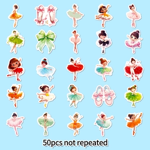 Détails de 50 autocollants de danseuse classique vintage pour décor de téléphone