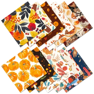Detalle de 12 patrones de papel decorativo para scrapbooking de otoño y acción de gracias
