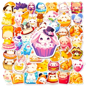 Autocollants Kawaii Animaux Nourriture Dessin Animé pour Ordinateur Portable Scrapbooking DIY Décor Personnalisé Imperméables