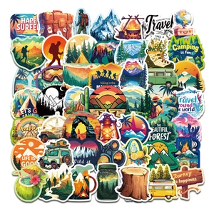 Outdoor Adventure Travel Scenic Waterproof PVC Stickers For Laptop Skateboard Helmet Motorcycle Gear Decoration Stickers