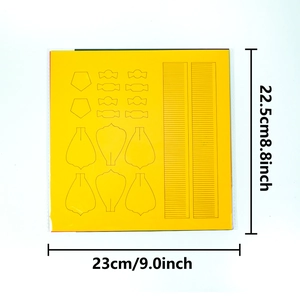 Gelbe DIY Papierblumen-Schablone für Partydekoration Abmessung 23cm x 22,5cm