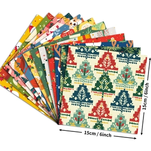 Lot de feuilles de scrapbooking Noël motifs bonhomme de neige et renne 15x15 cm