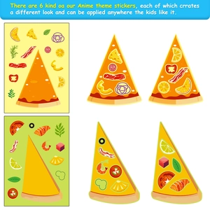 6-pack DIY cartoon pizza puzzle stickers for kids creative craft and decoration