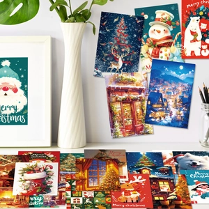 Detailansicht von 50 Weihnachtskarten mit Weihnachtsmann für festliche Wanddekoration