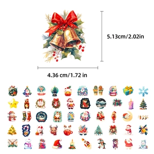 Detailansicht der 5,13x4,36cm Abmessungen für die niedlichen Weihnachtsaufkleber Set