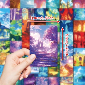 Set de pegatinas de paisajes fantásticos para maletas con medidas de 3.8x5.6cm
